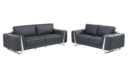 Global United 1050 Italian Leather Sofa Set