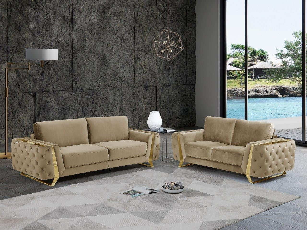Global United 1051 Beige Sofa Collection