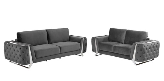 Global United 1051 Gray Sofa & Loveseat