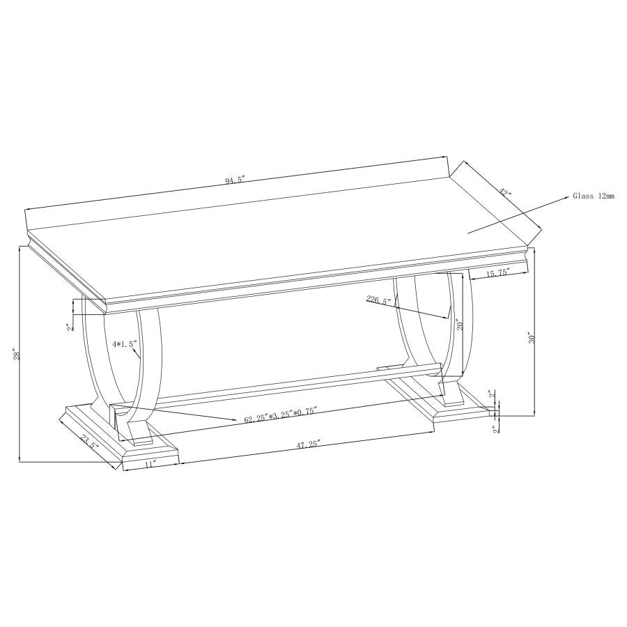 Antoine Rectangle Dining Table - White & Chrome