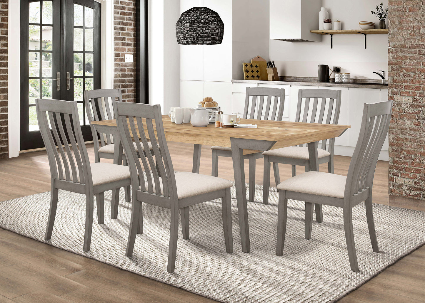 Nogales 109811 Dining Set - Farmhouse Look