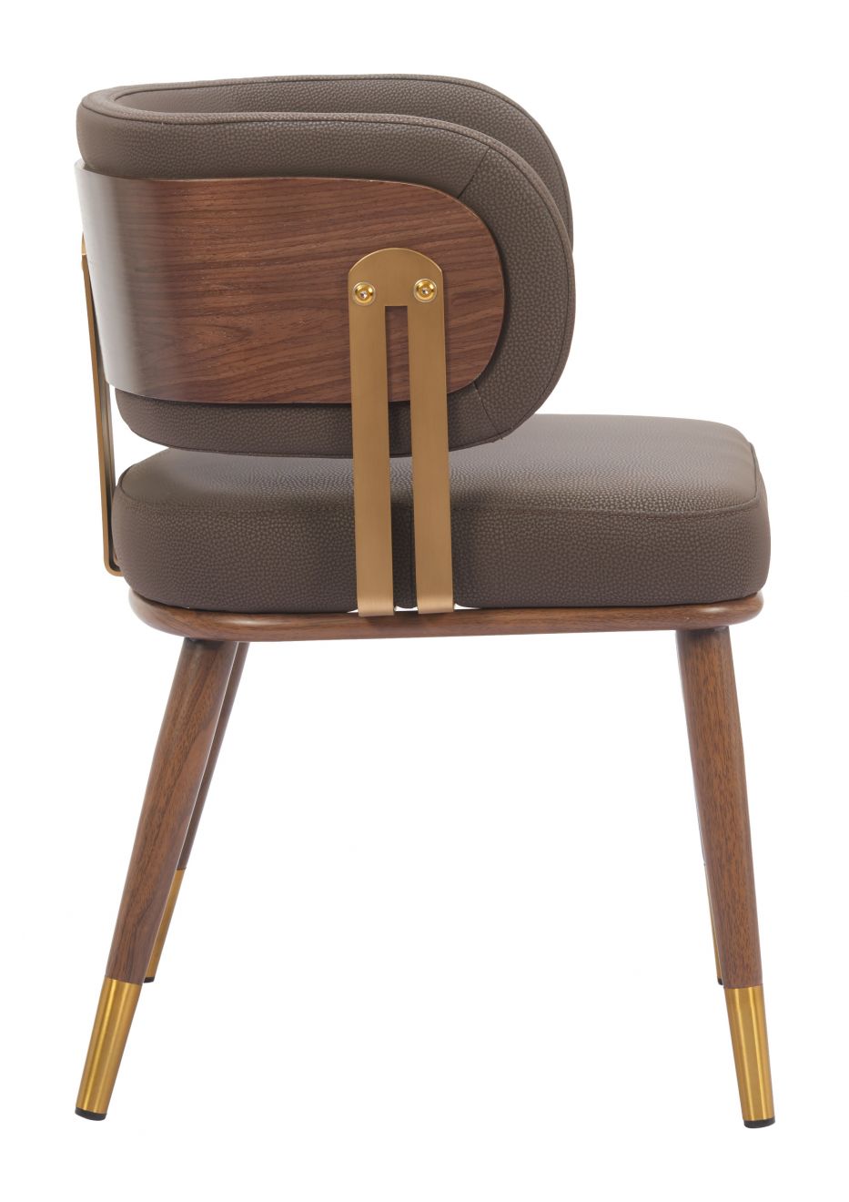 Brew Upholstered Walnut Chair by Zuo Modern