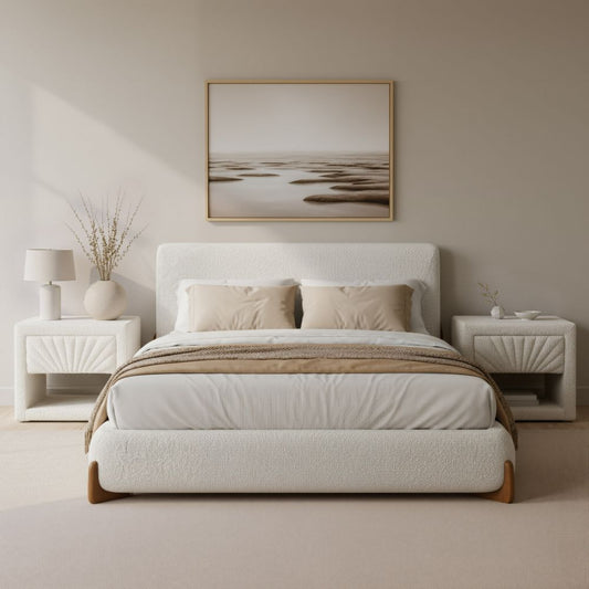 Baris Queen Bed Ivory 110663
