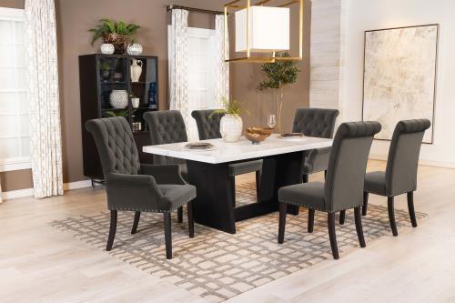 Sherry White Marble Dining Set 115511-S7BV