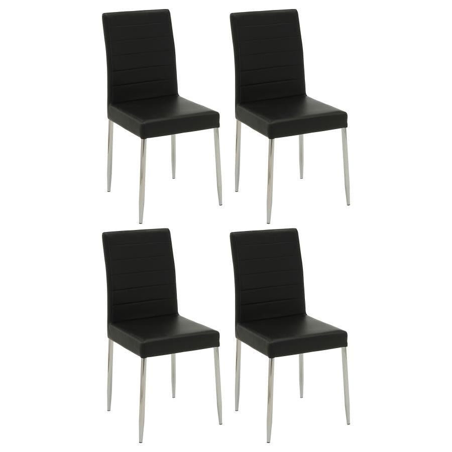 Vance 120760 Dining Set Chrome Base - Black or White