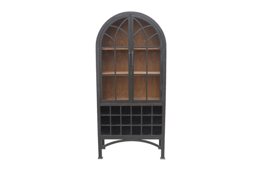 Victoria Wine Cabinet Matte Black Natural Interior