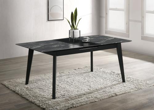 Crestmont Faux Marble Top & Self-Storing Leaf