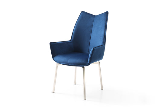 1218 Swivel Dining Chair Navy Blue Fabric
