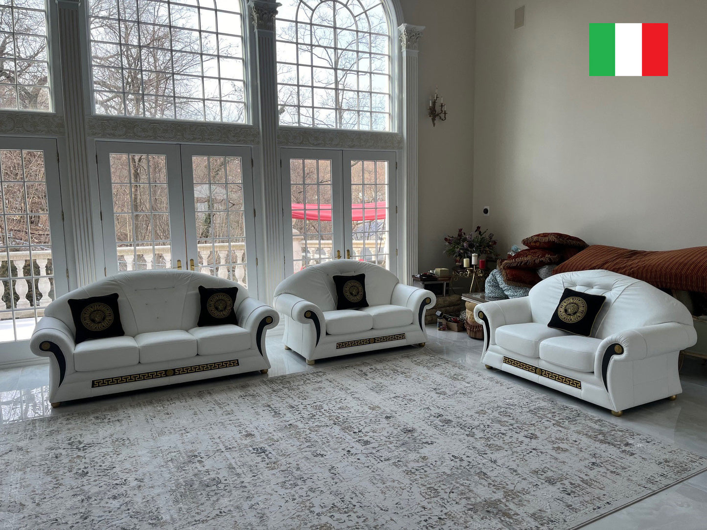 Di Oro Collezione Top Grain Leather Sofa Set - Made in Italy