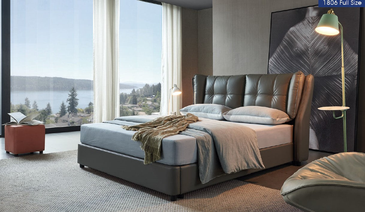 1806 Gray Leather Storage Bed by ESF