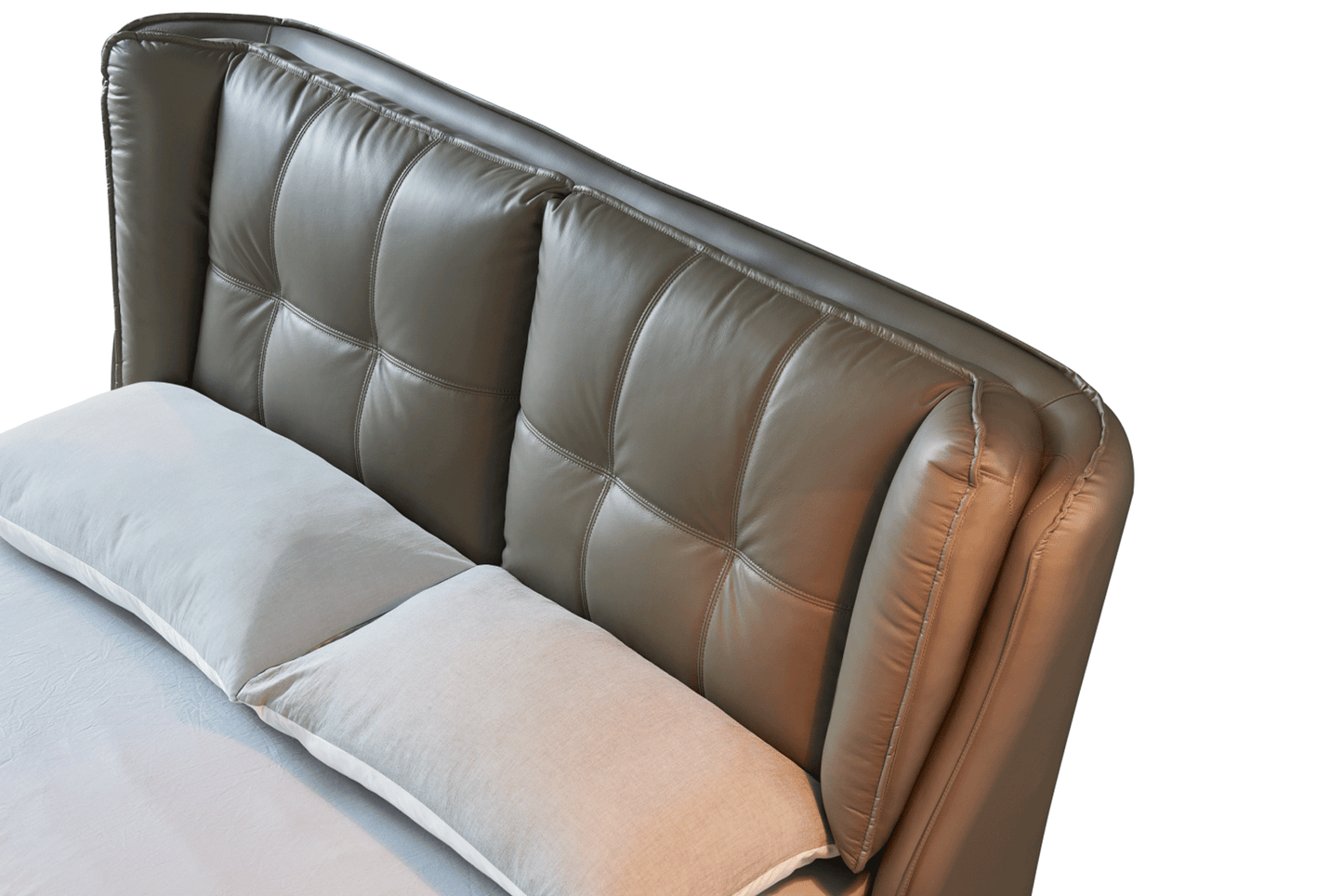 1806 Gray Leather Storage Bed by ESF