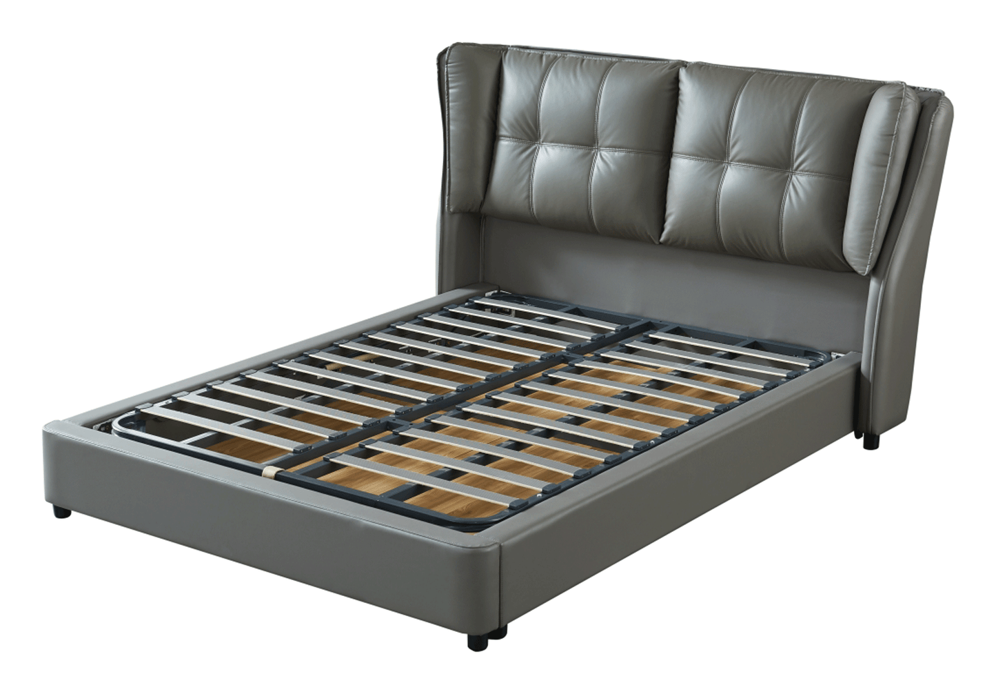 1806 Gray Leather Storage Bed by ESF