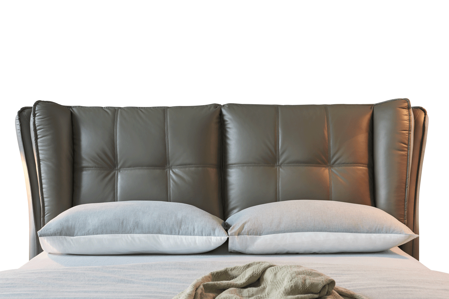 1806 Gray Leather Storage Bed by ESF