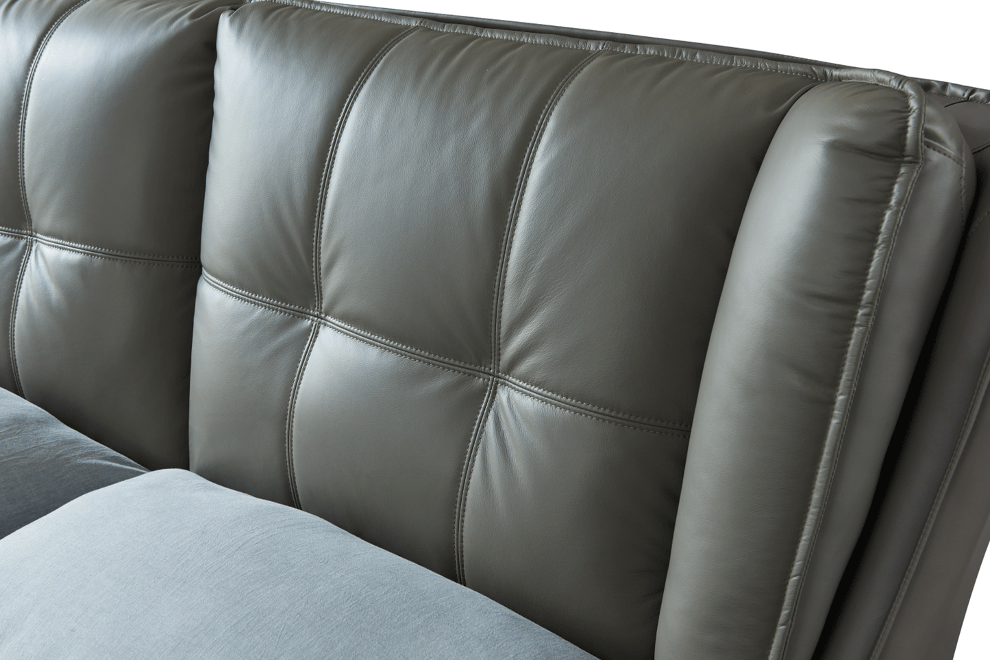 1806 Gray Leather Storage Bed by ESF