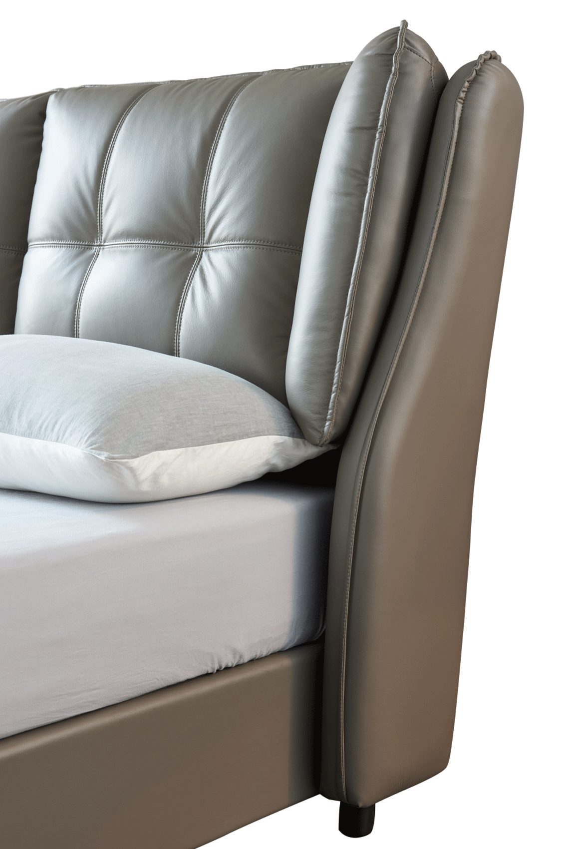 1806 Gray Leather Storage Bed by ESF