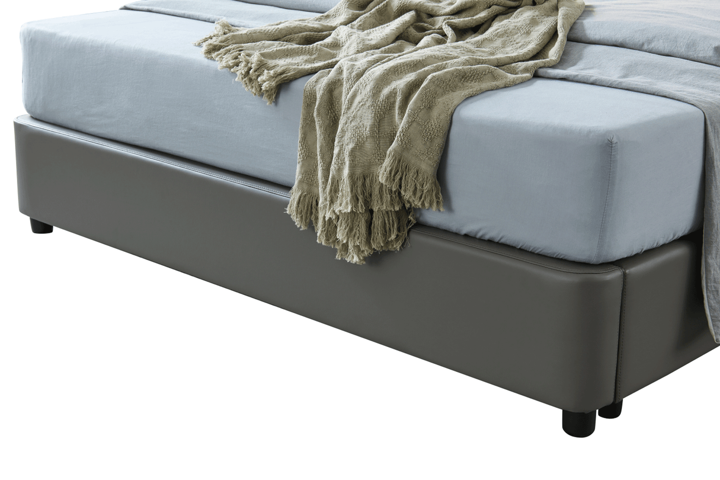 1806 Gray Leather Storage Bed by ESF