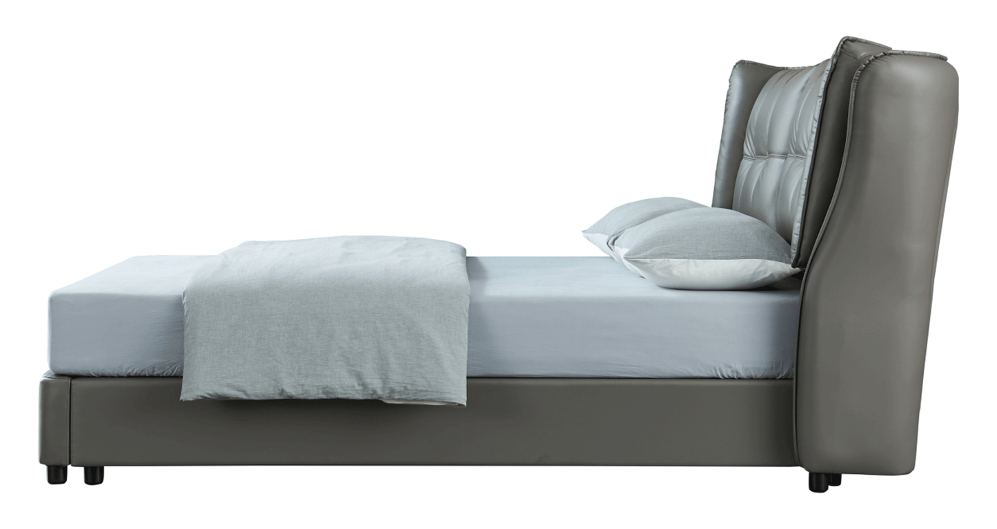 1806 Gray Leather Storage Bed by ESF