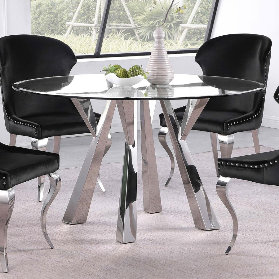 Alaia 5 Pc Glass Top Dining Set - 2 Chairs