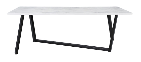 Mayer Faux White Marble Dining Set - Coaster Furniture