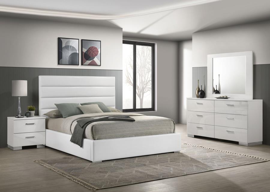 Felicity by Coaster Contemporary Bedroom Collection - White Finish
