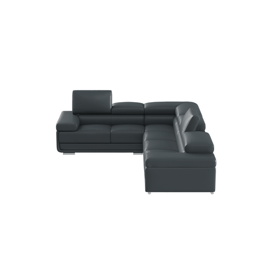 ESF 2119 Top Grain Leather Sectional - Gray
