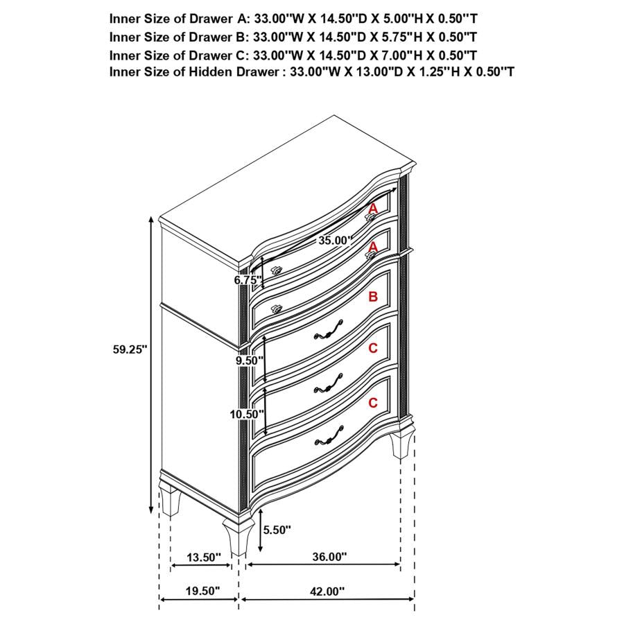 Evangeline 6 Drawer Chest 223395