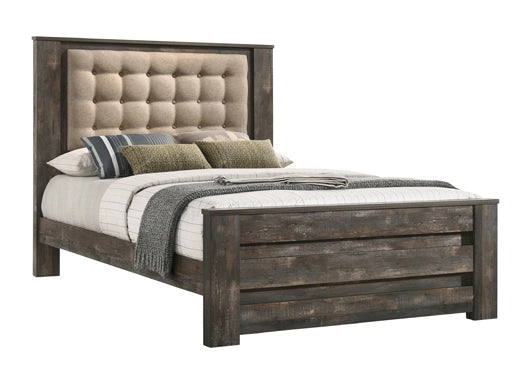Ridgedale 223481 Juego de dormitorio Weathered Dark Brown y Latte