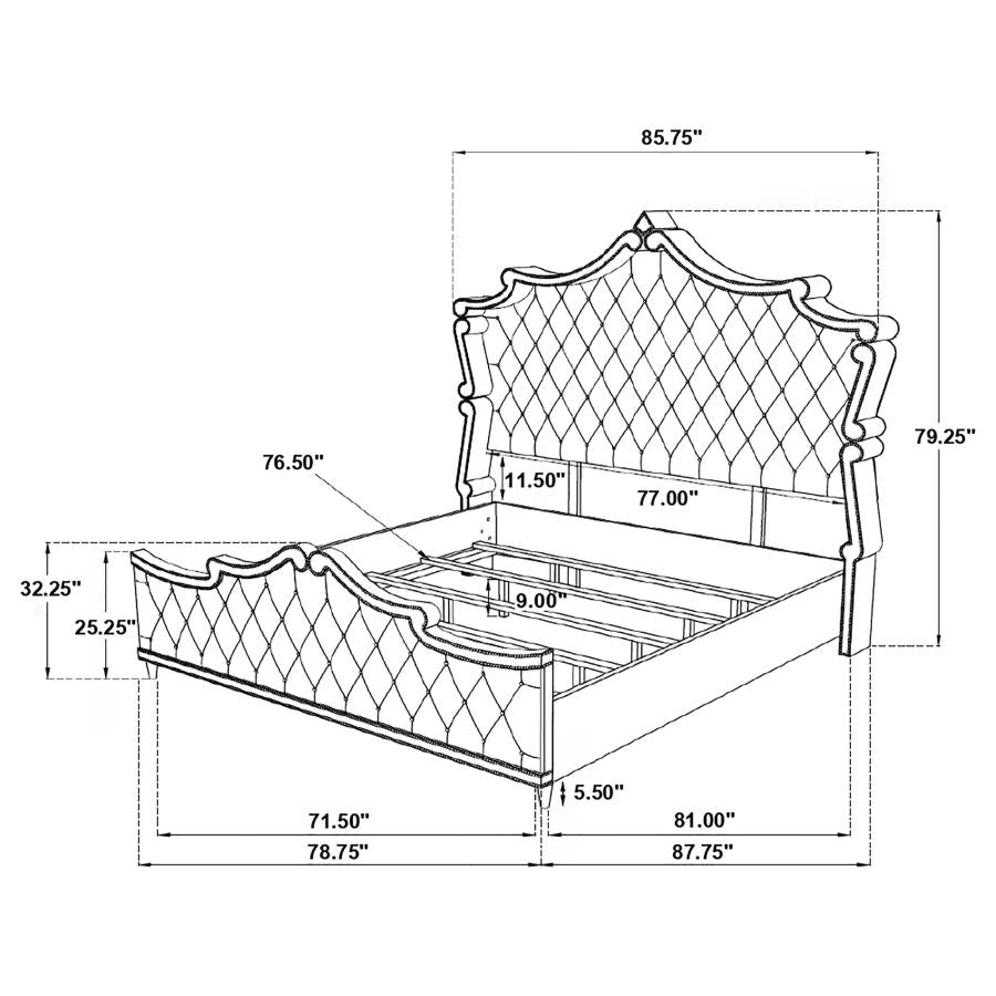 Antonella 4 Pc Bedroom Set - King Bed