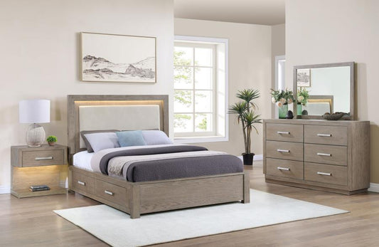 Kenora Barley Brown 4 Pc Bedroom Set by Coaster