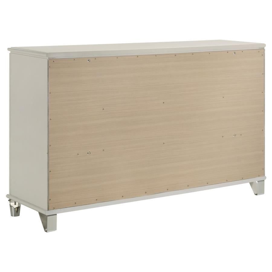 Olivia Pearl White 4 Pc LED Bedroom Set