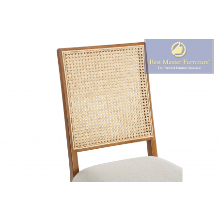 2310 Cream & Walnut Rattan Dining Set