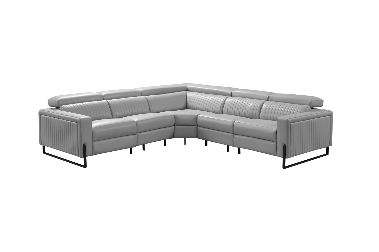 Havana ESF 2787 Top Grain Leather Gray Sectional