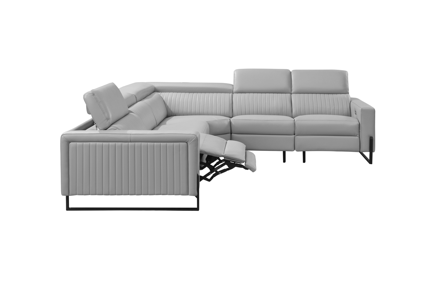 Havana ESF 2787 Top Grain Leather Gray Sectional