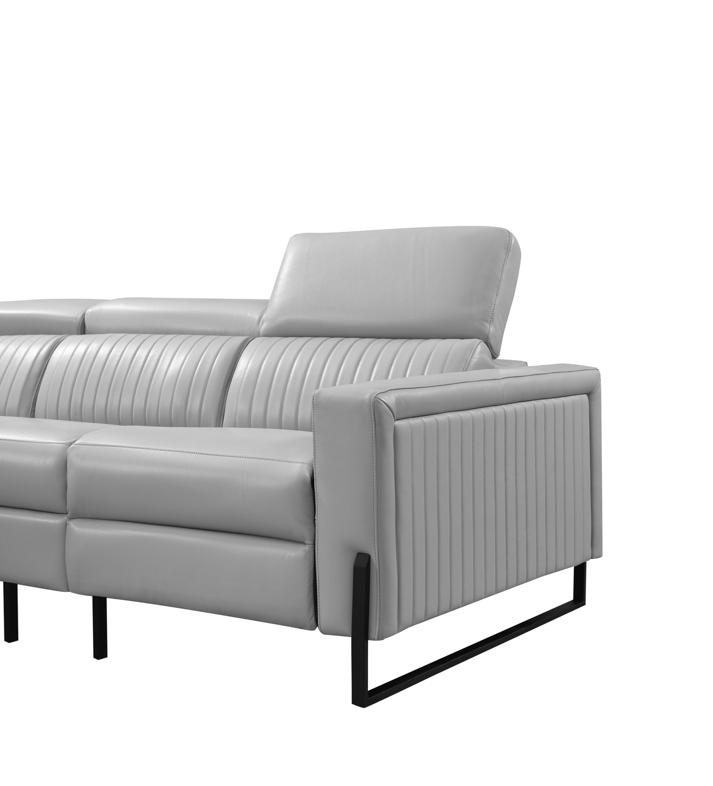 Havana ESF 2787 Top Grain Leather Gray Sectional