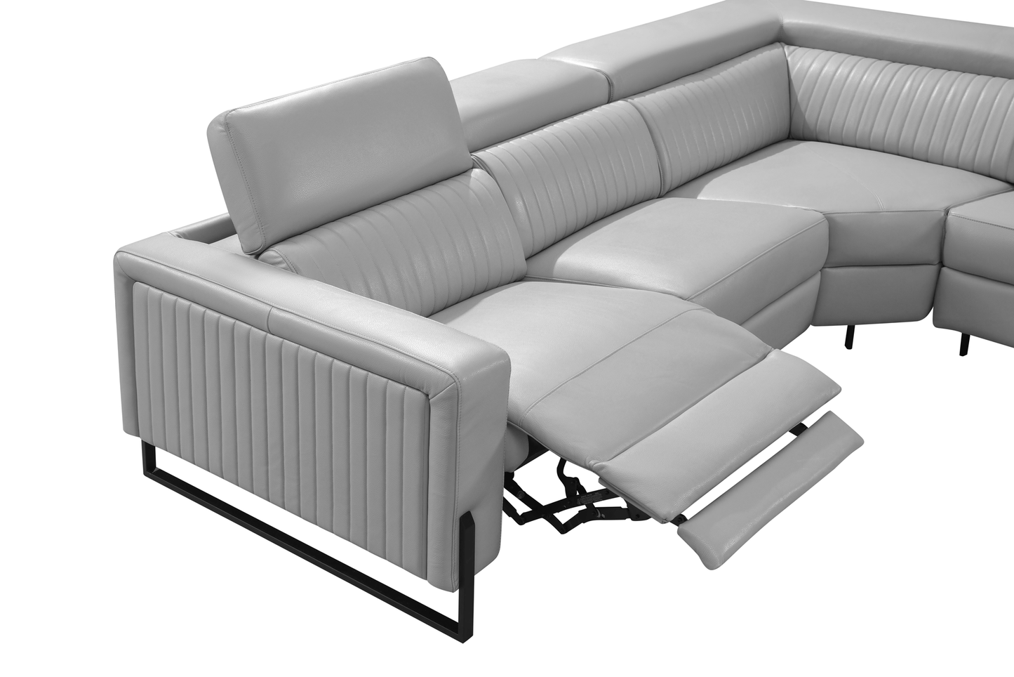 Havana ESF 2787 Top Grain Leather Gray Sectional
