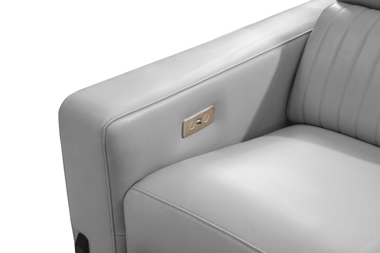 Havana ESF 2787 Top Grain Leather Gray Sectional