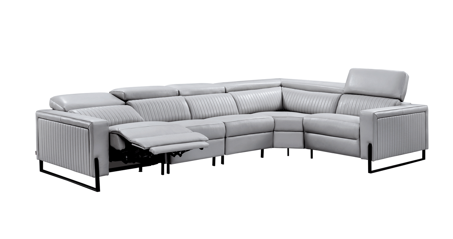 Havana ESF 2787 Top Grain Leather Gray Sectional