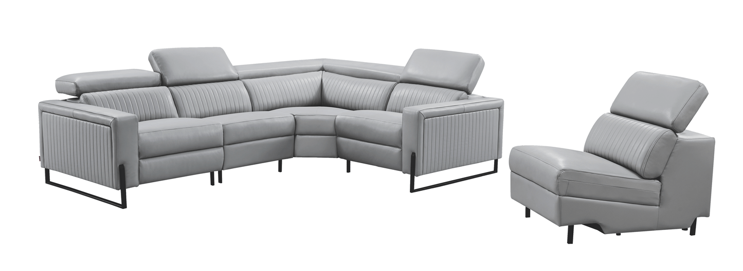 Havana ESF 2787 Top Grain Leather Gray Sectional
