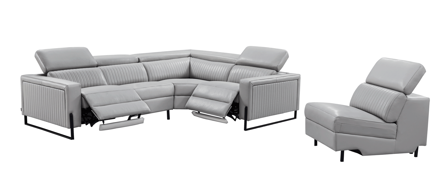 Havana ESF 2787 Top Grain Leather Gray Sectional