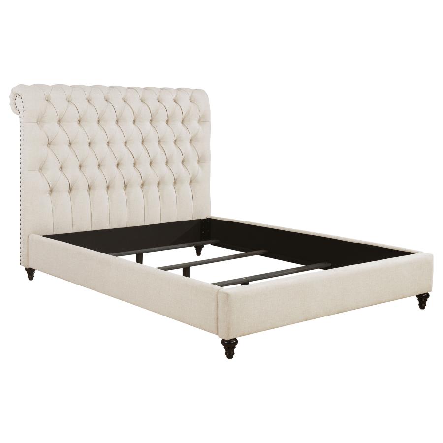 Devon Button Tufted Beige Bed by Coaster