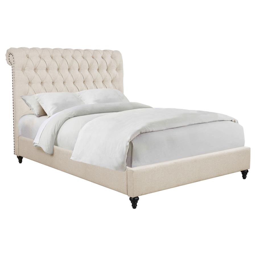 Devon Button Tufted Beige Bed by Coaster