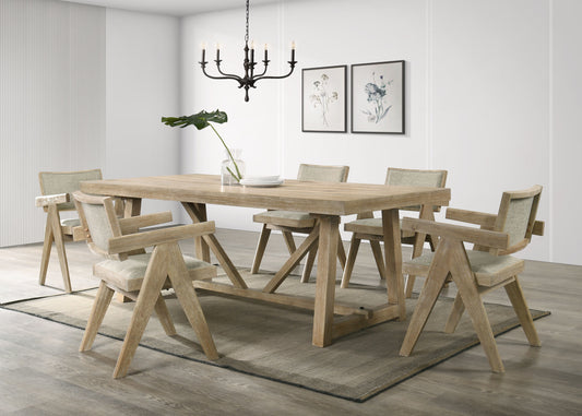 Raquel 7 Pc Natural Finish Dining Collection