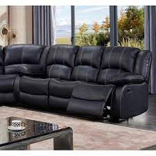 McFerran SF3596 Bjorn Motion Seccional - Cuero de grano superior