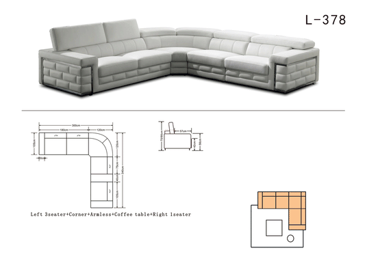 ESF 378 Top Grain Leather Sectional
