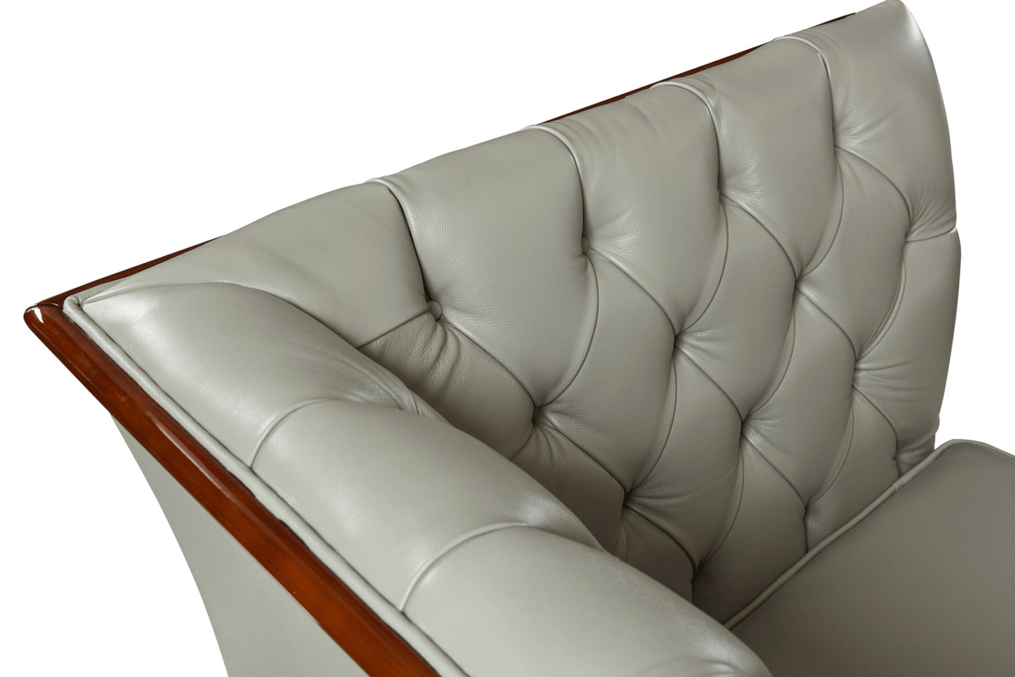ESF 401 Top Grain Gray Leather Sofa