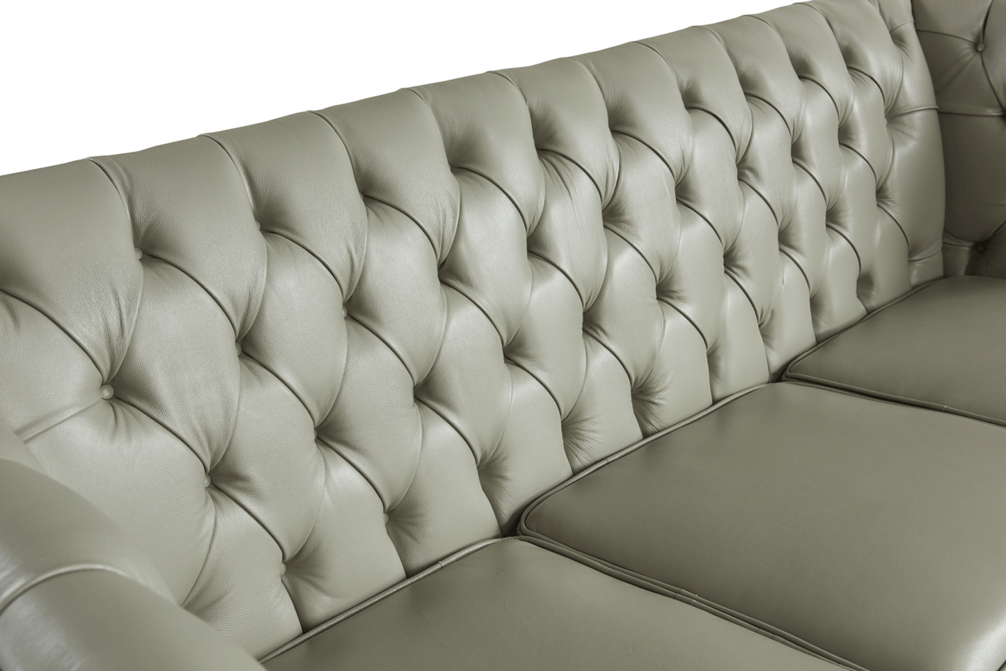 ESF 401 Top Grain Gray Leather Sofa