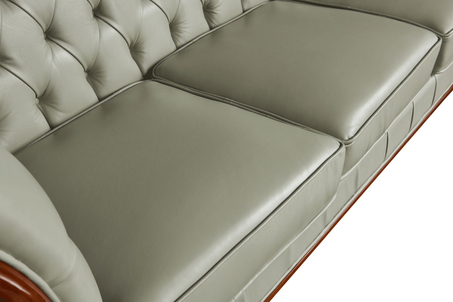 ESF 401 Top Grain Gray Leather Sofa