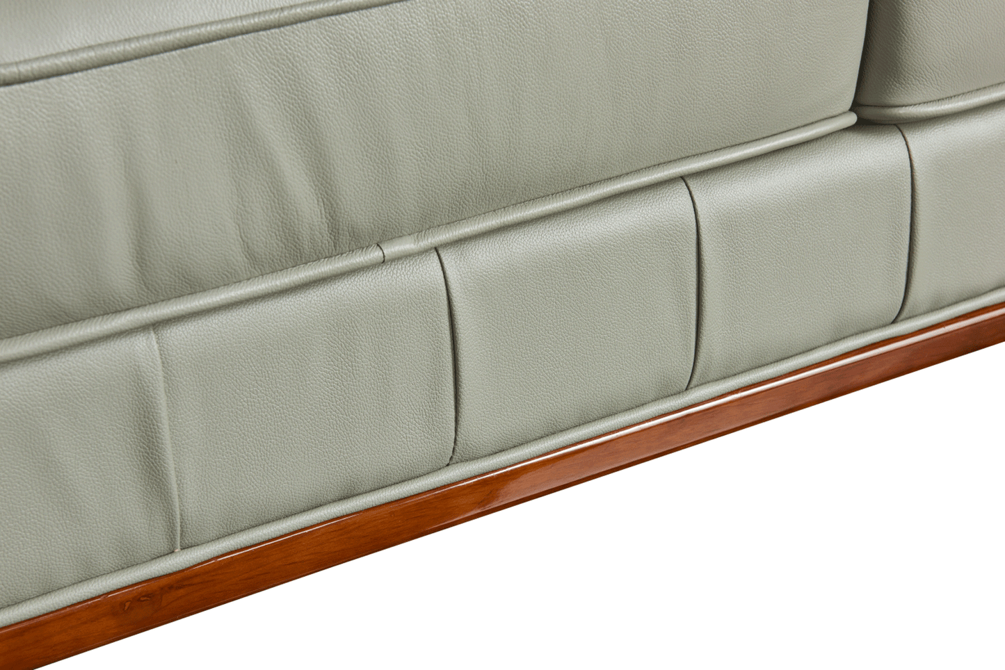 ESF 401 Top Grain Gray Leather Sofa