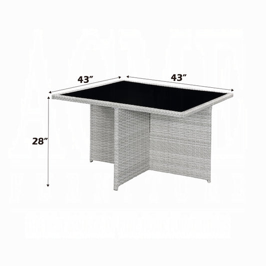 Juego de patio Paitalyi de 9 piezas - Tela azul y mimbre