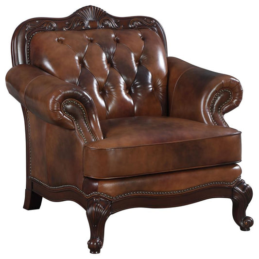 Victoria Brown Leather Chair 500683
